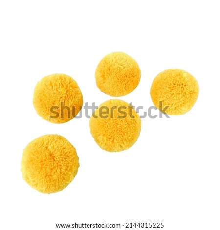 yellow ball feather and fur textile toys for cat and dog pets