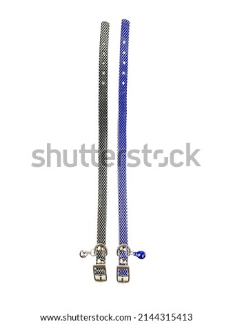 brown and blue 
leash and collar for walking
