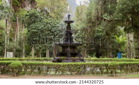 Beautiful fountain in the botanical garden in Rio de Janeiro in Brasil Royalty-Free Stock Photo #2144320725