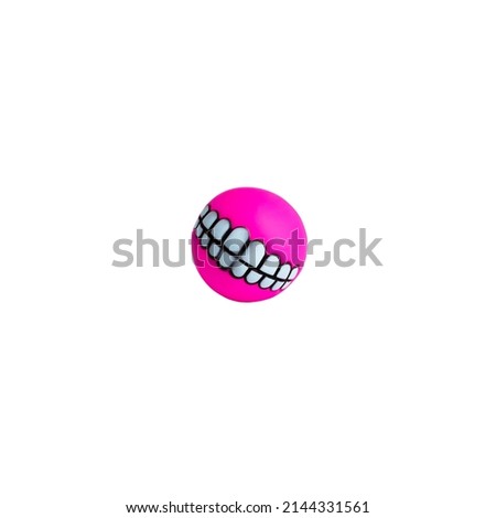 pink bolls with teeth toys for dog and pet cats
