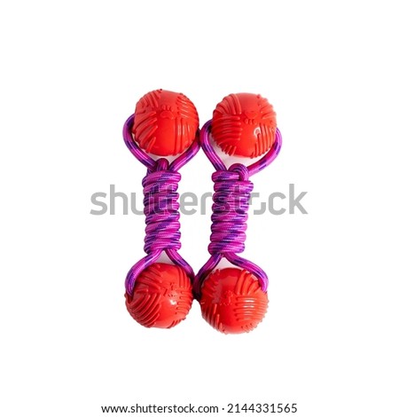 pink and purle double boll toys for cat and dog pets