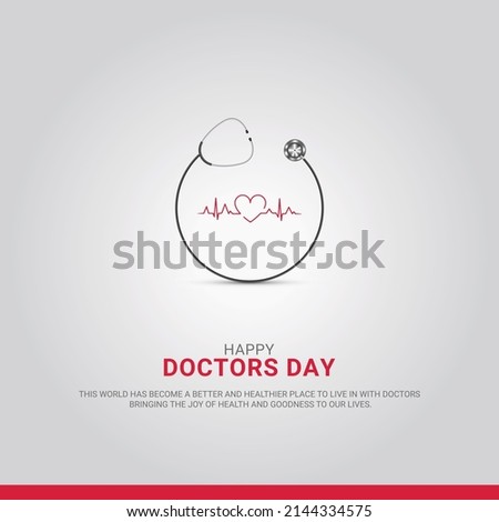 International happy Doctor's Day , Happy Doctor's day, 
3D illustration .Stethoscope and Heartbeat.  Royalty-Free Stock Photo #2144334575