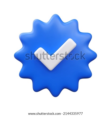 this is a verified logo vector, made with realistic 3d mesh
 Royalty-Free Stock Photo #2144335977