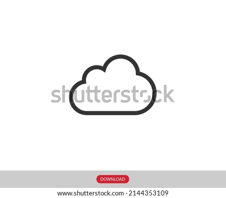 Cloud icon vector. Line sky symbol. Trendy flat weather outline ui sign design. Thin linear graphic pictogram for web site, mobile application. Logo illustration.