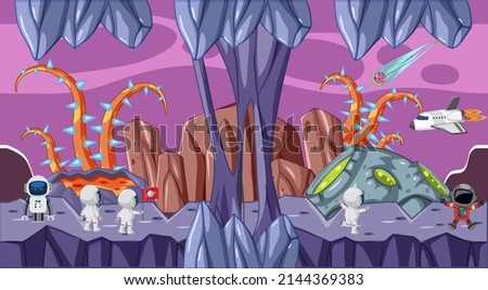 Astronaut exploring the space illustration
