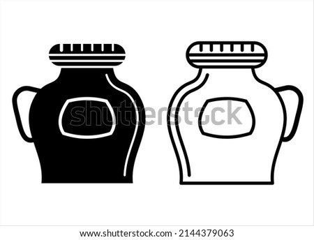 Glass Jar Icon, Cylindrical Container Icon, Vector Art Illustration