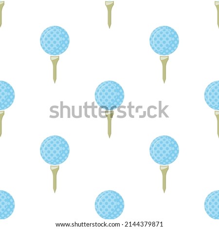 Golf Ball On Tee Icon Seamless Pattern Vector Art Illustration