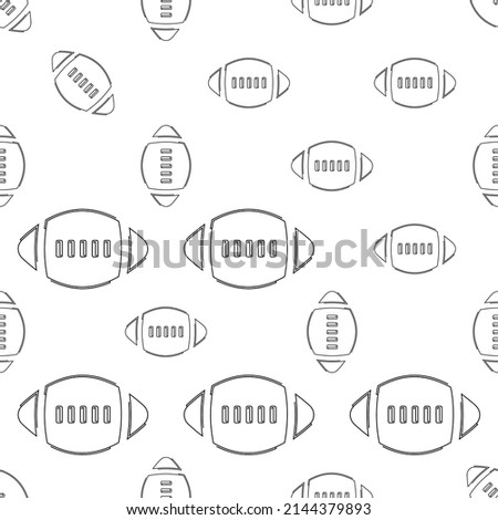 American Football Icon Seamless Pattern, Soccer Ball Seamless Pattern Vector Art Illustration