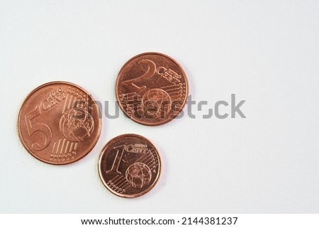 Euro cents money copper coins                                