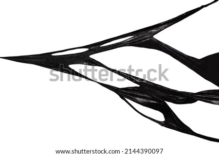 Black textile, sticky slime isolated on white background Royalty-Free Stock Photo #2144390097