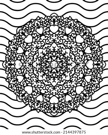 Flower Mandalas. Vintage decorative elements. Anti-stress coloring page for adults. Hand drawn vector illustration