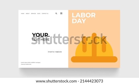 Labor day landing page template in minimalistic style