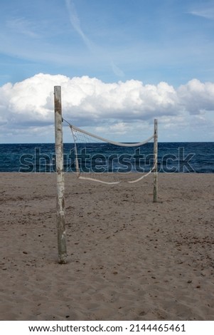 Volleyball field on an empty beach