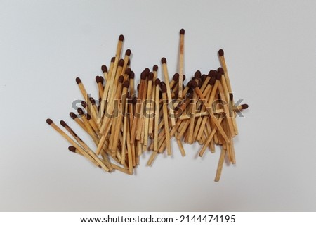 Match or Matchstick, is a tool for starting a fire. Made of small wooden sticks. Isolated on white background