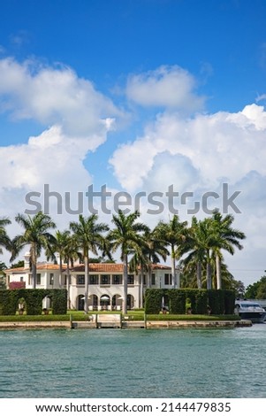 Luxury villas in Miami beach, Florida USA Royalty-Free Stock Photo #2144479835
