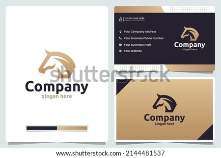 head horse , line art ,logo design and business card