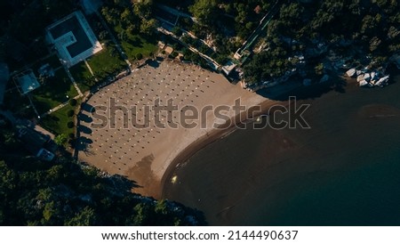 aerial view of Sarigerme Sarced Beach in turkey. High quality photo