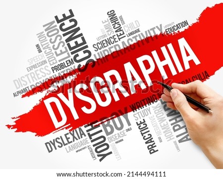 Dysgraphia word cloud collage, education concept background