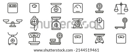Web set scales and weighing icon Royalty-Free Stock Photo #2144519461