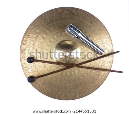 microphone, drum plate and drum stick