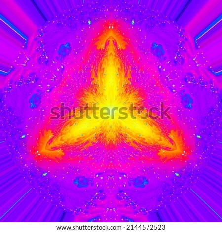 Psychedelic caleidoscope mandala design elements. Abstract background with colorful gradient colors. Macro bright multicolored abstraction.