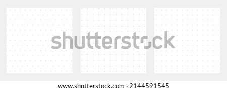 Grid background set. Dots notebook pattern. Square graph paper. Architect project texture. School math sheet. Checkered backdrop of map. Geometric banner. Technical blank. Vector illustration. Royalty-Free Stock Photo #2144591545