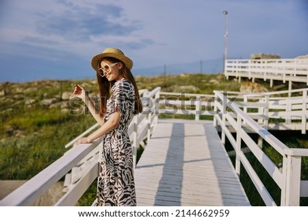 portrait of a woman travel hotel fashion tropics Relaxation concept