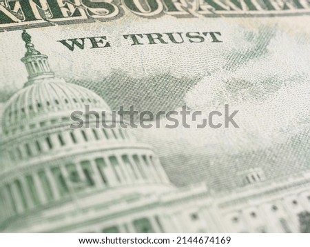 American paper money background. Fragment of reverse of $50 bill showing the Capitol. US banknote closeup. Backdrop about public national debt and the USA dollar. Bonds and treasurys. Macro Royalty-Free Stock Photo #2144674169