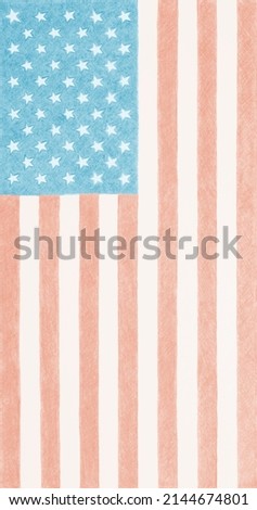 The USA national flag. Vertical patriotic background or backdrop. Light mobile phone wallpaper. Tinted Stars and Stripes. Pale Old Glory. US Independence Day and Flag Day