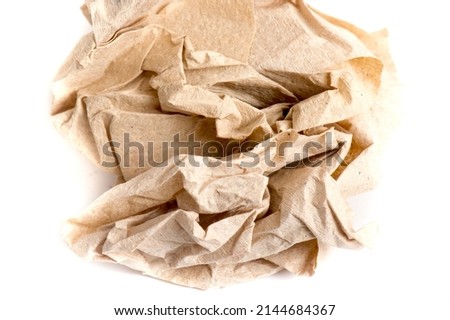 Crumpled ball of gray paper on a white background isolated,