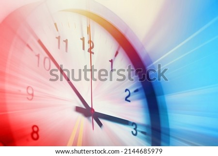 Time clock blur moving quick fast speed for express business hour urgent working hours concept. Royalty-Free Stock Photo #2144685979