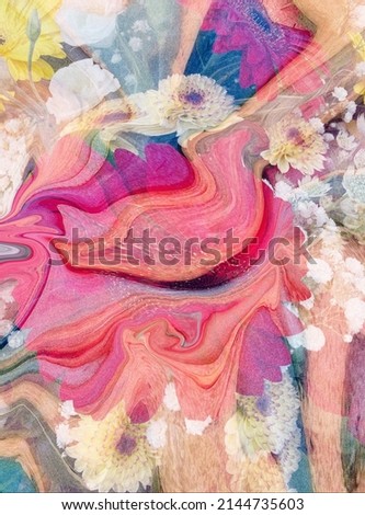 Abstract bouquet of flowers, digitally enhanced to create a soft defocused pastel background, ready to overlay text or copy.