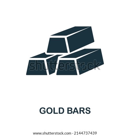 Gold Bars icon. Monochrome simple Gold Bars icon for templates, web design and infographics