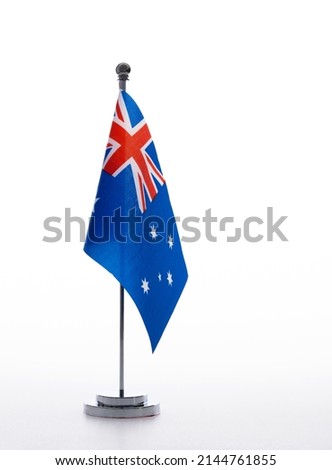 Australian table flag on white background.