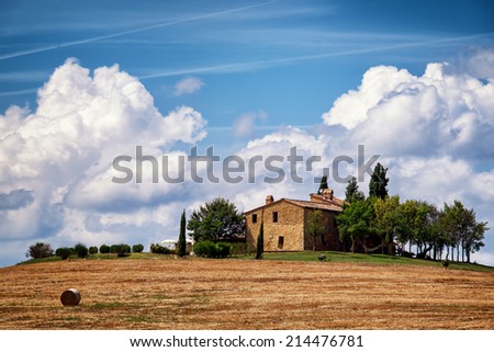 haybales at a field - tuscany - italy - photo