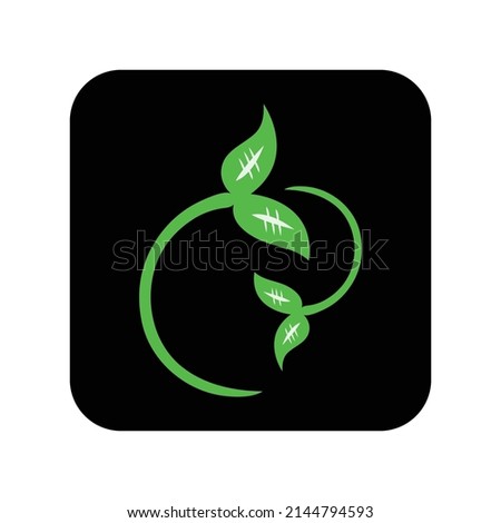 dream leaf circle  vector logo 