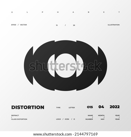 Refraction and Distortion letter. Glass Effect minimal illustration.Abstract sign, symbol for promotional poster, music poster, sale banner, brochure or logo for your brand. Eps10 vector. Royalty-Free Stock Photo #2144797169