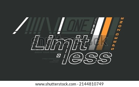 Limitless, modern and stylish motivational quotes typography slogan. Colorful abstract design illustration vector for print tee shirt, typography, poster and other uses.  Royalty-Free Stock Photo #2144810749