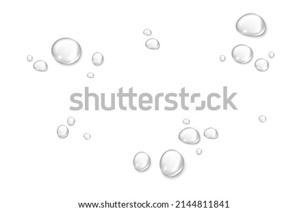 Vector water drops. PNG drops, condensation on the window, on the surface. Realistic drops on an isolated transparent background. Royalty-Free Stock Photo #2144811841