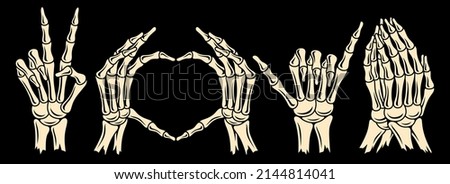 Vector illustration set hand skeleton