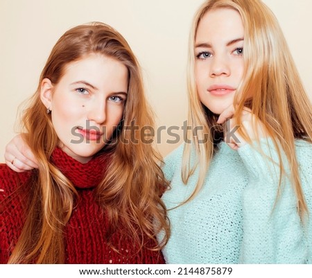 best friends teenage girls together having fun, posing emotional on white background, besties happy smiling, lifestyle people concept close up. making selfie