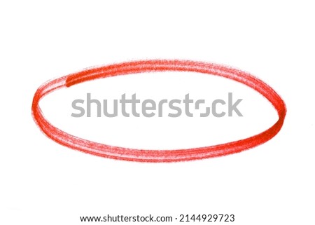 red highlighter circle on white background Royalty-Free Stock Photo #2144929723