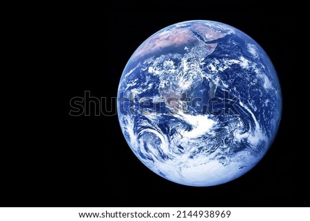 Planet Earth from space on a dark background. Elements of this image furnished by NASA. High quality photo
