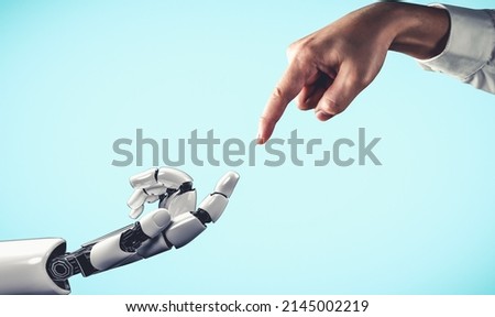 3D rendering artificial intelligence AI research of droid robot and cyborg development for future of people living. Digital data mining and machine learning technology design for computer brain. Royalty-Free Stock Photo #2145002219