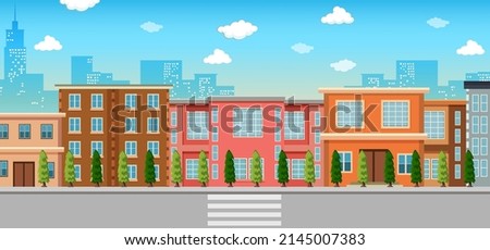 City building view at daytime illustration