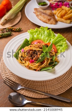 delicious spaghetti on the table