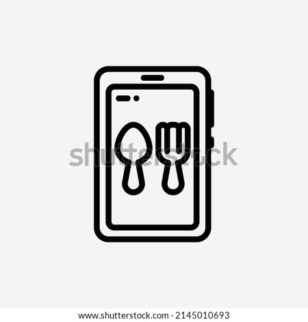  order icon, isolated food outline icon in light grey background, perfect for website, blog, logo, graphic design, social media, UI, mobile app
