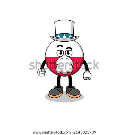 Illustration of poland flag cartoon with i want you gesture , character design