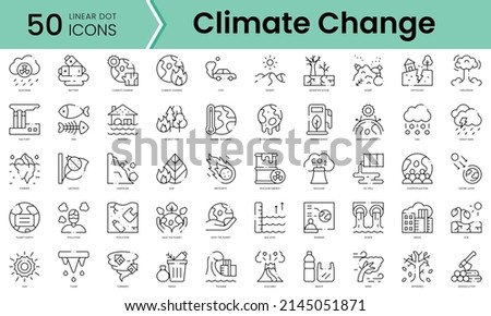 Set of climate change icons. Line art style icons bundle. vector illustration Royalty-Free Stock Photo #2145051871