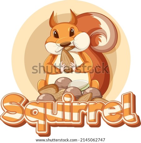 Sticker design with squirrel illustration